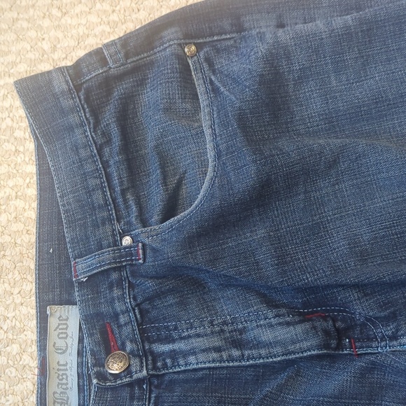 Basic Code 38 34 jeans blue jeans casual worn distressed men's jeans - Picture 7 of 14